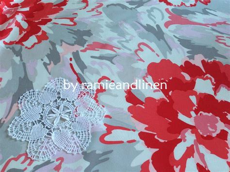 Silk Fabric Beautiful Huge Peony Flowers Print Silk Cotton Etsy