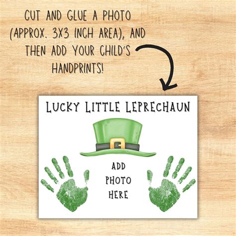 Leprechaun St Patricks Day Printable Kids Footprint Keepsake Teacher