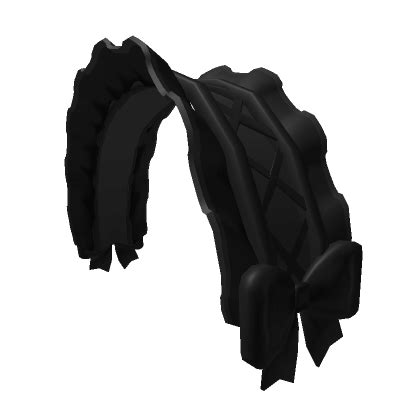 Black Bow Maid Frill Headband Roblox