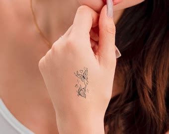 Butterfly Music Note Temporary Tattoo Etsy