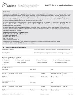 Fillable Online Forms Ssb Gov On E Nofhc Application Form Fax Email