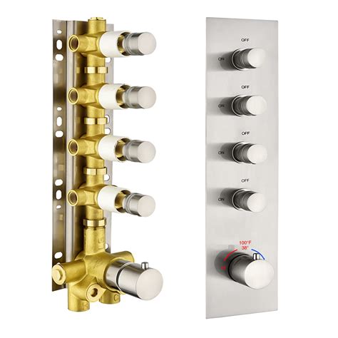 Buy 4 Function Shower Diverter Valve Concealed Thermostatic Mixer Valve