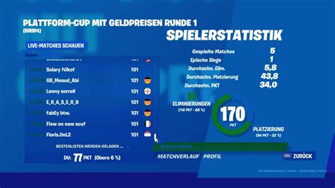 Live Fortnite Platform Cup Mit Geldpreisen Youtube