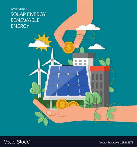 Investment In Solar Renewable Energy Royalty Free Vector