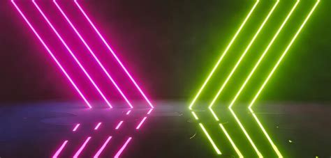 Premium Photo Glowing Pink And Green Neon Lights Abstract Background