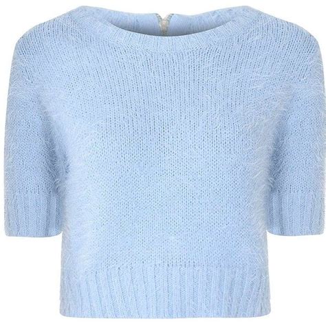 Light Blue Cropped Fluffy Jumper Light Blue Shirts Light Blue Shorts