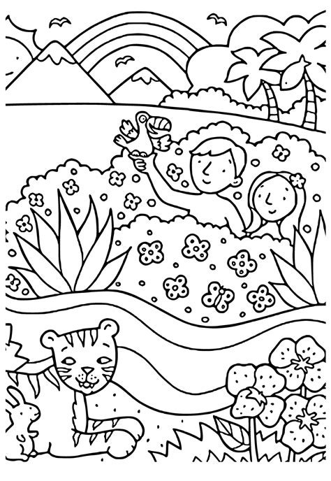 Free Printable Creation Paradise Coloring Page Sheet And Picture For