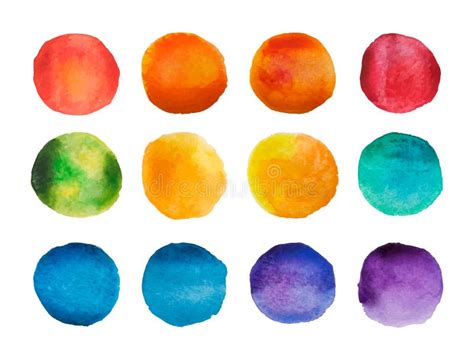 Rainbow Watercolor Vector Circles Stock Vector Illustration Of