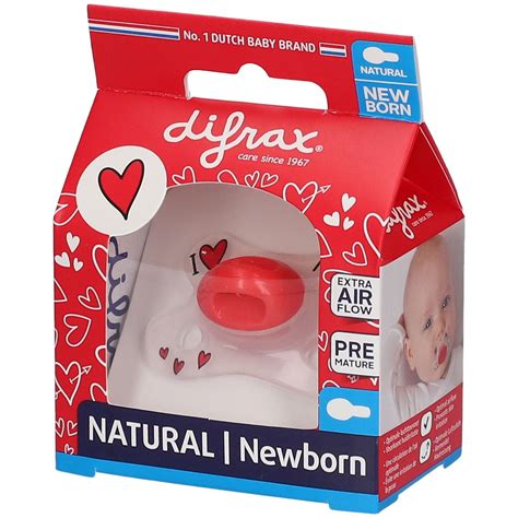 Difrax Fopspeen Natural I Love Newborn St Farmaline Be