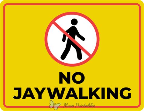 Printable No Jaywalking Sign