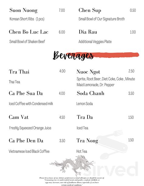 Menu Nampa Id S Pho Dingtea Nampa Sirved