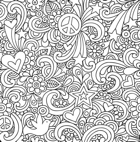 El Cuaderno Psicodélico De La Muestra De Paz Doodles Vector Ilustración Del Vector Ilustración