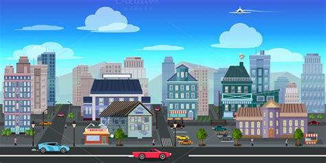 2d City Game Background