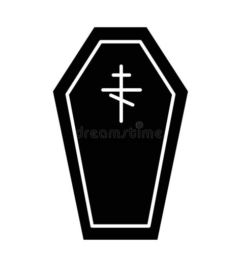 Halloween Coffin Silhouette Stock Vector - Illustration of sketch ...