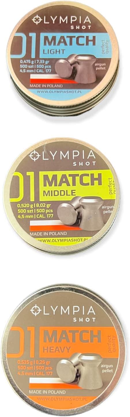 Olympia Shot Pellets Match Light Middle Heavy Mm