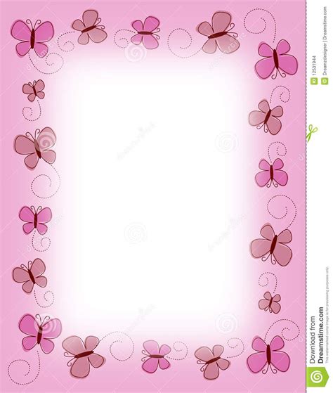 Border Design Butterfly Pink