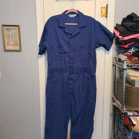 Vintage Lightweight Coveralls Key Blue Zipper And Snap Etsy