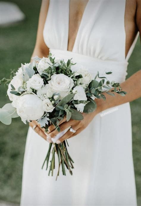 Bridal Bouquet Green Bride Bouquets White Small Bridesmaid Bouquets