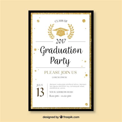 Elegant Template Of Graduation Party Brochure Vector Free Download