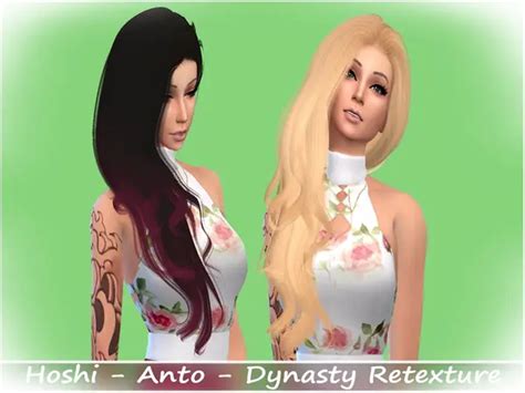 The Sims Resource Anto`s Dynasty Hair Retextured By Hoshinokaera