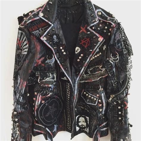 Bikers Spiked Patches Jacket Steampunk Personalized Silver Etsy