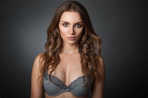 Beauty Portrait A Woman In Bra Stock Photo Image Of Portrait White