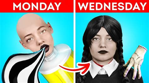 Extreme Beauty Makeover With Wednesday Addams Rainbow Hacks And Diy Girly Tricks By Bla Bla