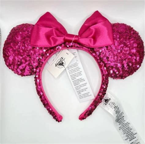 Bow Headband Disney Parks Ears Magenta Hot Pink Orchid Mickey Mouse