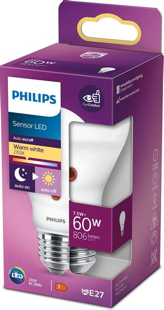 Светодиодная лампа Philips Sensor LED A60 E27 7 5W Warm White