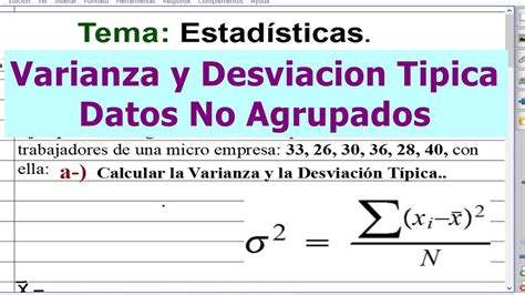 Ejemplo De Varianza Para Datos Agrupados