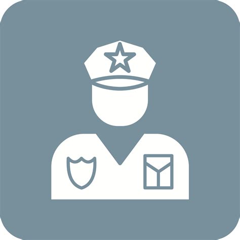 Policeman Glyph Round Corner Background Icon 16011781 Vector Art At