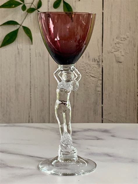 Cambridge Nude Stem Statuesque Amethyst True Wine Glass Etsy