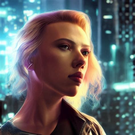 KREA AI Scarlett Johansson In Cyberpunk Render