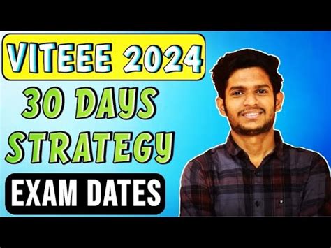 30 Day Strategy For VITEEE Exam 2024 VITEEE Exam Preparation