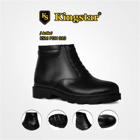 Jual Sepatu Dinas PDH Black Dove POLRI Outdor Shoes Satpam Security PDL