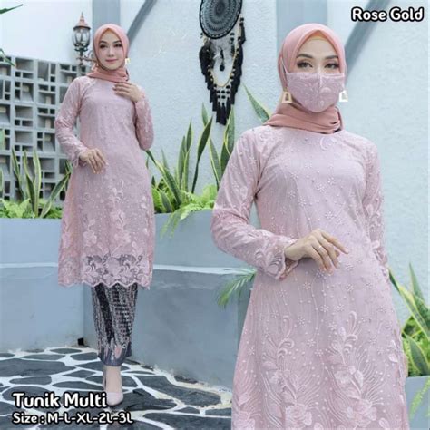 Jual Dheefa SETELAN TUNIK MULTI KEBAYA BRUKAT MODERN KONDANGAN