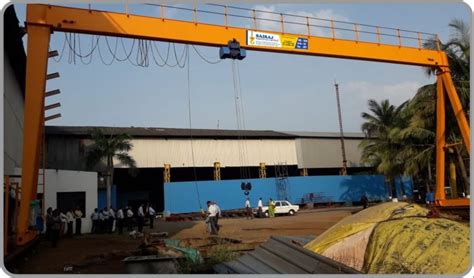 SAIRAJ Box Type Single Girder Goliath Crane Lifting Speed 2 M To 10