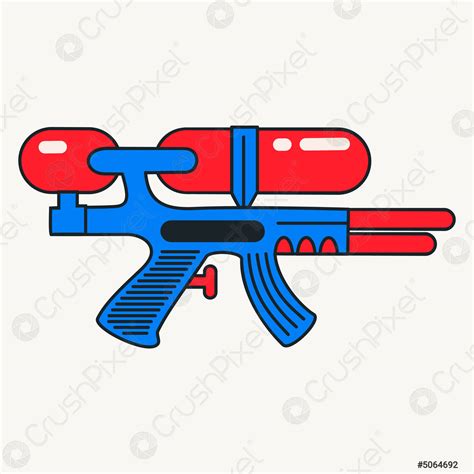 Cartoon Vector Funny Cute Comic Characters Toy Water Gun Stock