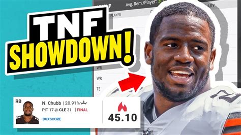 Draftkings Nfl Showdown Tnf Picks Strategy Steelers Vs Browns