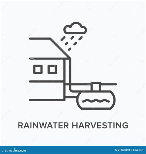 Rainwater Harvesting Hand Collection And Storage Of Rain Cloud Cartoon