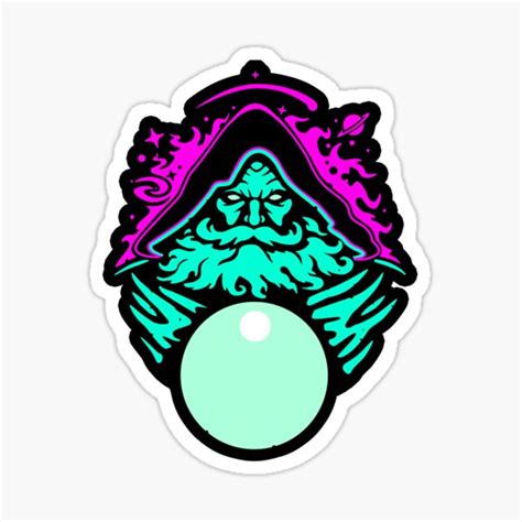 Orb Wizard Pondering My Orb Sticker For Sale By Cyberlight Redbubble