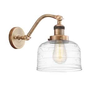 Innovations Cone 1 Light Brushed Brass Wall Sconce With Clear Glass