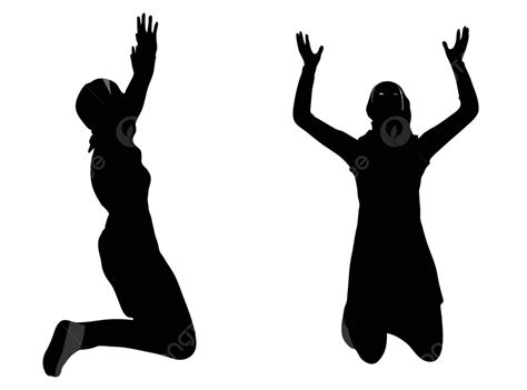 Muslim Woman Silhouette In Pray Pose Mahometan Clip Art Illustration ...