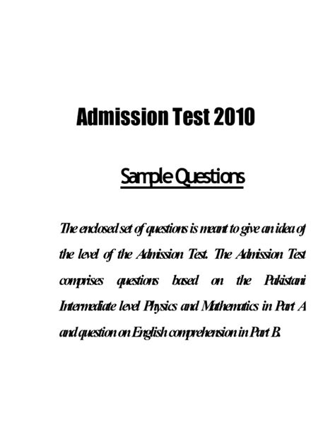 University Of Lahore Uol Entry Test Sample Paper Docshare Tips