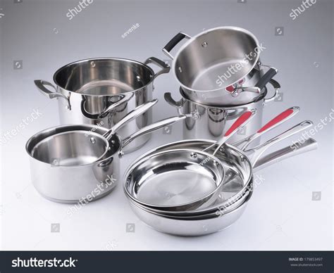 Stainless Steel Pots And Pans Stock Photo 179853497 : Shutterstock