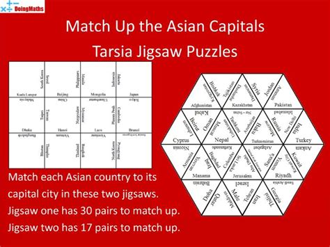 Asian Capital Cities Match-up Jigsaw Puzzle | Teaching Resources