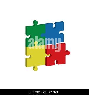 Puzzle Teile Konzept Symbol Vektor Illustration Grafik Design Stock