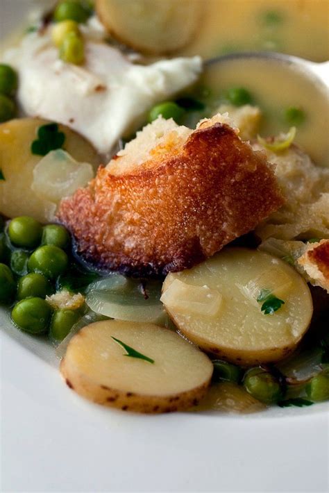 Bouillabaisse Of Fresh Peas With Poached Eggs Recipe Recipe