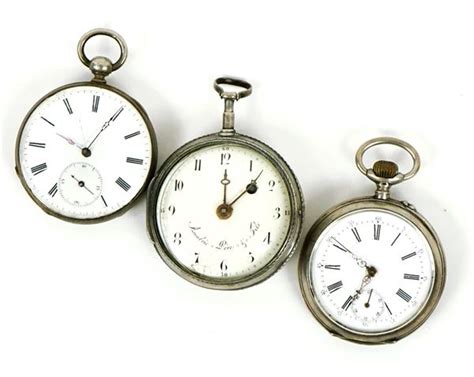 Lotto Di Tre Orologi Da Tasca Con Casse In Argento Xix Secolo Diam