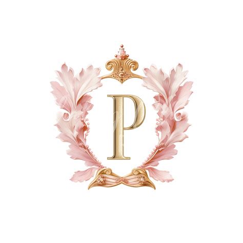 Letter P Monogram Wall Art Pink and Gold Crown Image - Etsy | Monograma